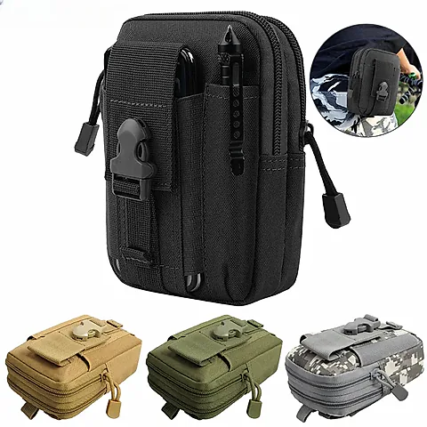 Men's Waterproof Outdoor Waist Pack Bum Bag - Durable Nylon Sport Hunting Belt Pouch for Travel, Mobile Phone, and Tools