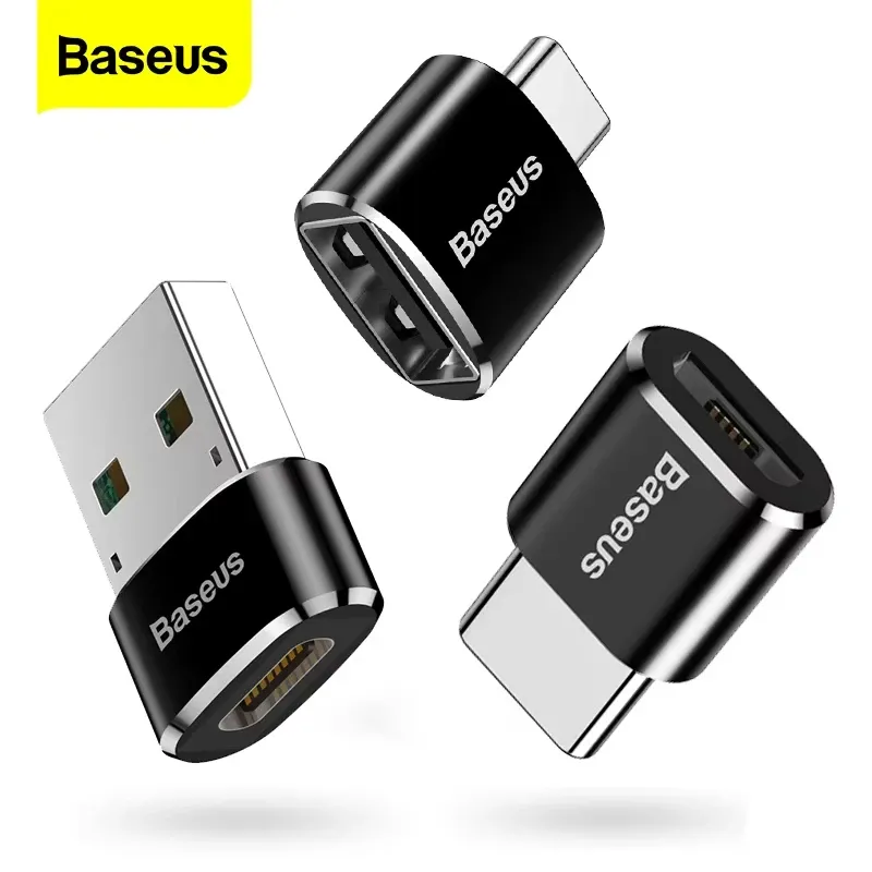 Baseus USB-C OTG Adapter for MacBook & Samsung S20 - USB Male to Type-C Female Converter for Phone & Tablet Data Transfer
