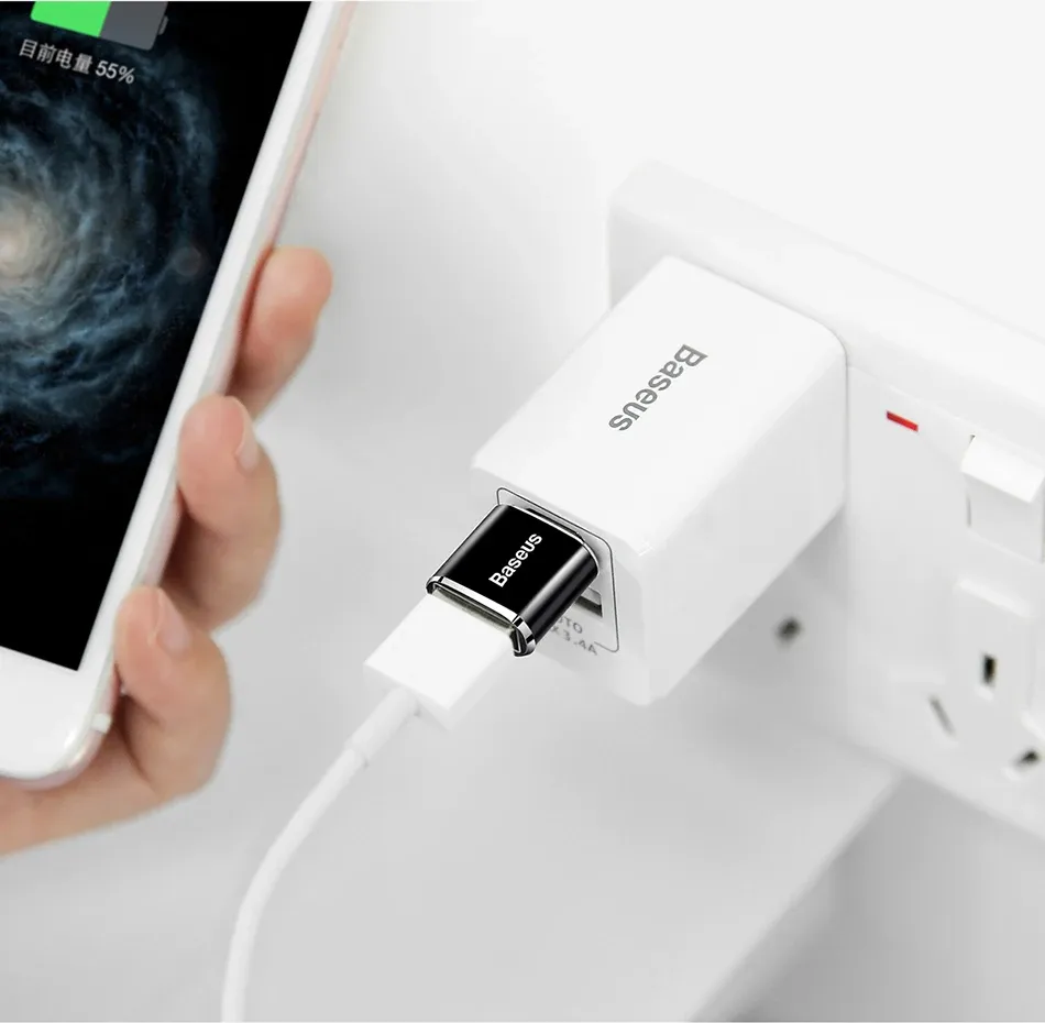 Baseus USB-C OTG Adapter for MacBook & Samsung S20 - USB Male to Type-C Female Converter for Phone & Tablet Data Transfer showcase 16