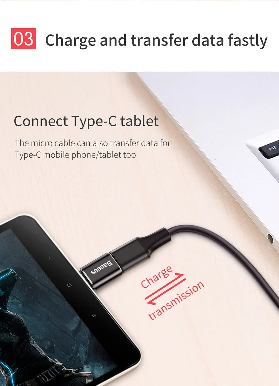 Baseus USB-C OTG Adapter for MacBook & Samsung S20 - USB Male to Type-C Female Converter for Phone & Tablet Data Transfer showcase 8