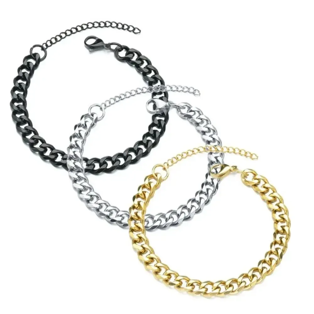 Wannee Trendy Cuban Chain Bracelet for Men & Women, Classic Stainless Steel 3-7mm Width, Ideal for Parties & Gifts showcase 7