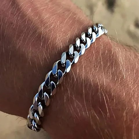 Wannee Trendy Cuban Chain Bracelet for Men & Women, Classic Stainless Steel 3-7mm Width, Ideal for Parties & Gifts