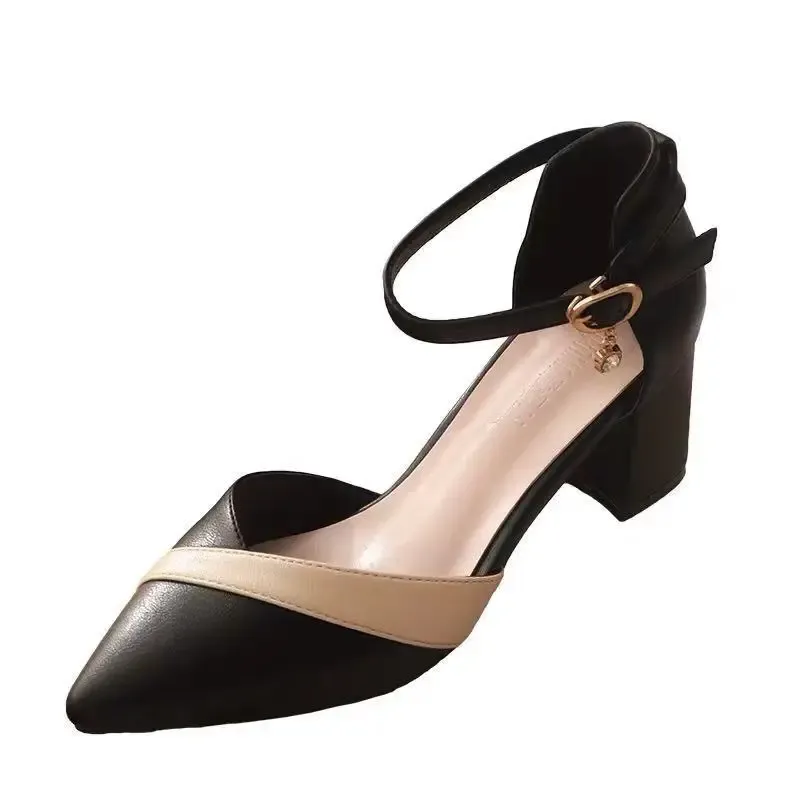Women's Classic Beige Square Heel Pointed Toe Pumps - Elegant PU Leather Dress Shoes for Parties & Professional Wear - Image 5