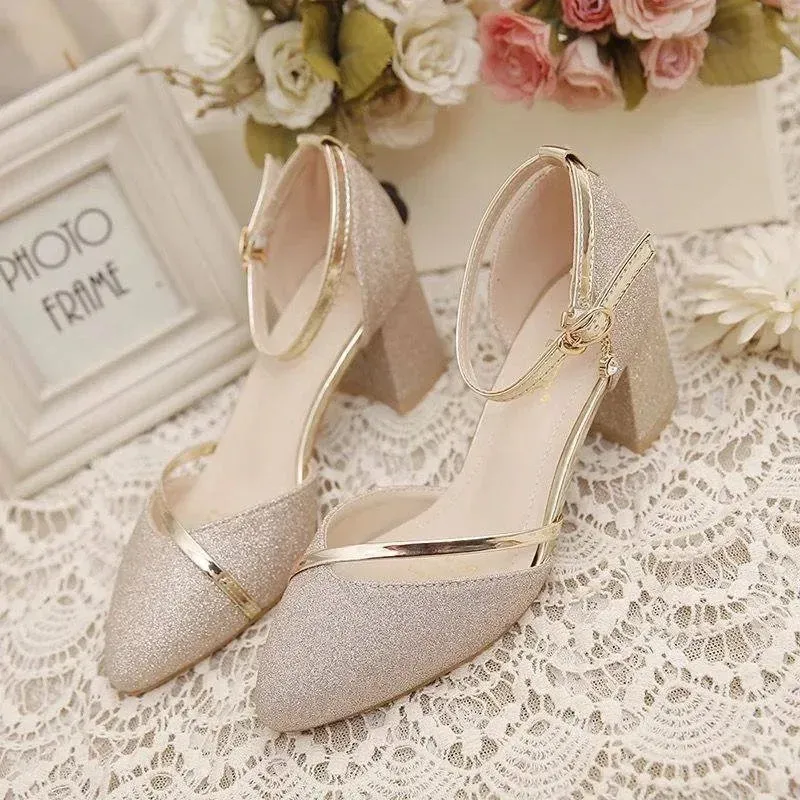 Elegant Women's High-Heeled Shoes - Silver & Gold Party Pumps for Weddings & Special Occasions - Image 3
