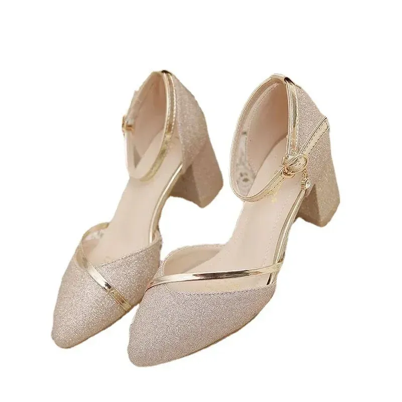 Elegant Women's High-Heeled Shoes - Silver & Gold Party Pumps for Weddings & Special Occasions - Image 5
