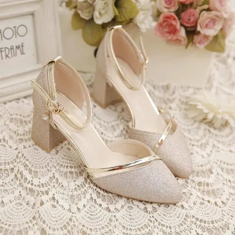 Elegant Women's High-Heeled Shoes - Silver & Gold Party Pumps for Weddings & Special Occasions showcase 2