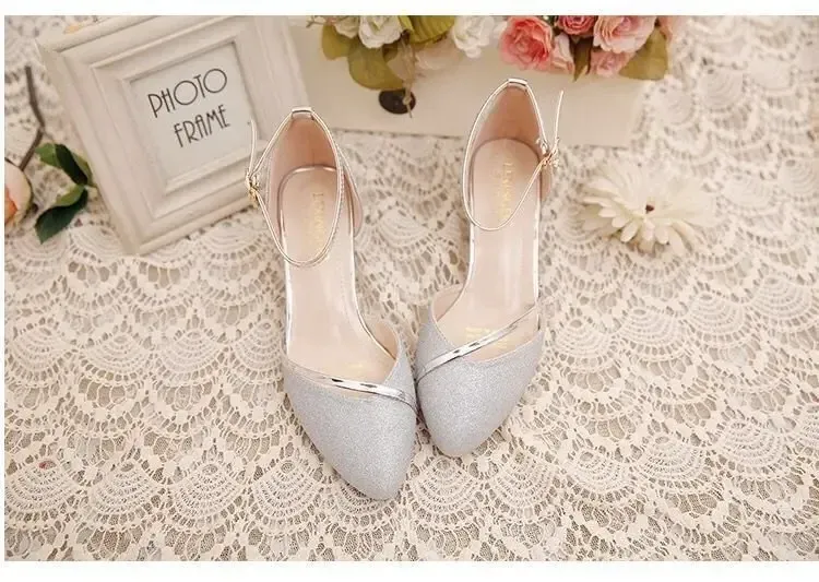 Elegant Women's High-Heeled Shoes - Silver & Gold Party Pumps for Weddings & Special Occasions showcase 9