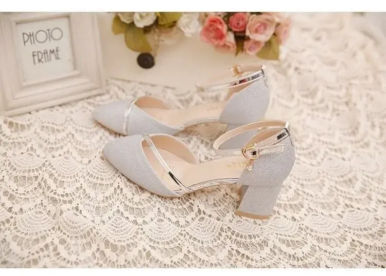 Elegant Women's High-Heeled Shoes - Silver & Gold Party Pumps for Weddings & Special Occasions showcase 11