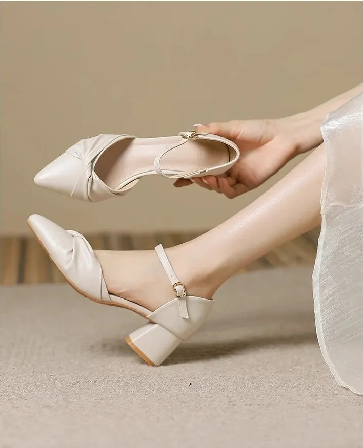 Elegant Bow Prom Party Heels for Women | 2026 Spring Block Heel Ankle Strap Pumps | Comfortable Cutout Closed Toe Casual Sandals showcase 2