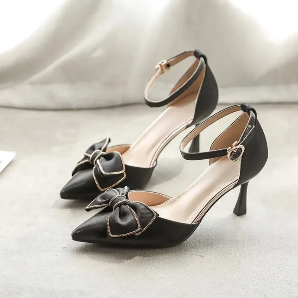 Elegant Women's White Designer Stiletto Heels - Pointed Toe Butterfly Dress Shoes for Weddings & Parties, Medium Heel, Trendy Bridal Footwear showcase 2