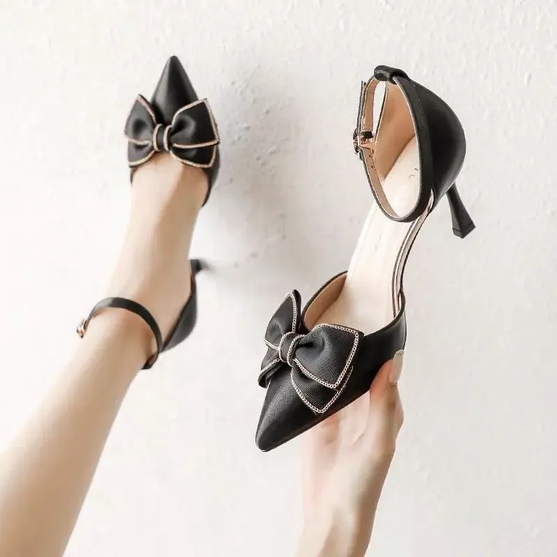 Elegant Women's White Designer Stiletto Heels - Pointed Toe Butterfly Dress Shoes for Weddings & Parties, Medium Heel, Trendy Bridal Footwear thumbnail 6