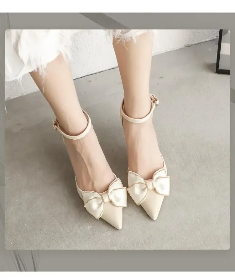 Elegant Women's White Designer Stiletto Heels - Pointed Toe Butterfly Dress Shoes for Weddings & Parties, Medium Heel, Trendy Bridal Footwear showcase 6