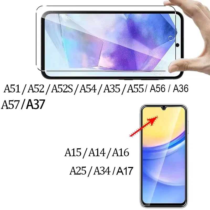 9H Tempered Glass Screen Protector for Samsung Galaxy A15, A16, A56, A36, A17, A14, A25, A24, A55, A53, A52, A57, A37, A34, A35 - Crystal Clear HD Protection thumbnail 4