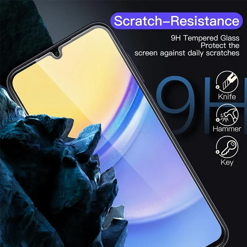 9H Tempered Glass Screen Protector for Samsung Galaxy A15, A16, A56, A36, A17, A14, A25, A24, A55, A53, A52, A57, A37, A34, A35 - Crystal Clear HD Protection thumbnail 2