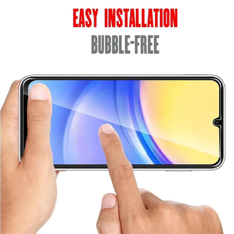 9H Tempered Glass Screen Protector for Samsung Galaxy A15, A16, A56, A36, A17, A14, A25, A24, A55, A53, A52, A57, A37, A34, A35 - Crystal Clear HD Protection thumbnail 6