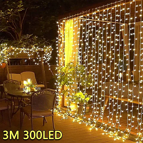3M LED Curtain String Lights, 9.8x9.8ft Fairy Lights with 8 Modes & Timer, USB Powered Waterproof Garland Lamp for Home Garden Christmas Party Wedding Decorations