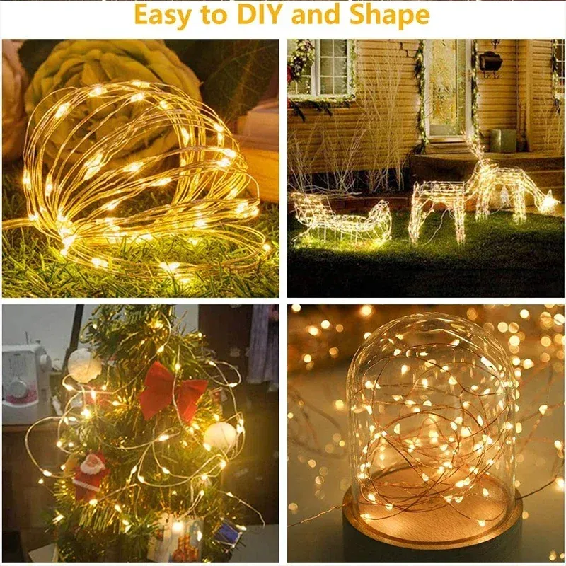 3M LED Curtain String Lights, 9.8x9.8ft Fairy Lights with 8 Modes & Timer, USB Powered Waterproof Garland Lamp for Home Garden Christmas Party Wedding Decorations thumbnail 5