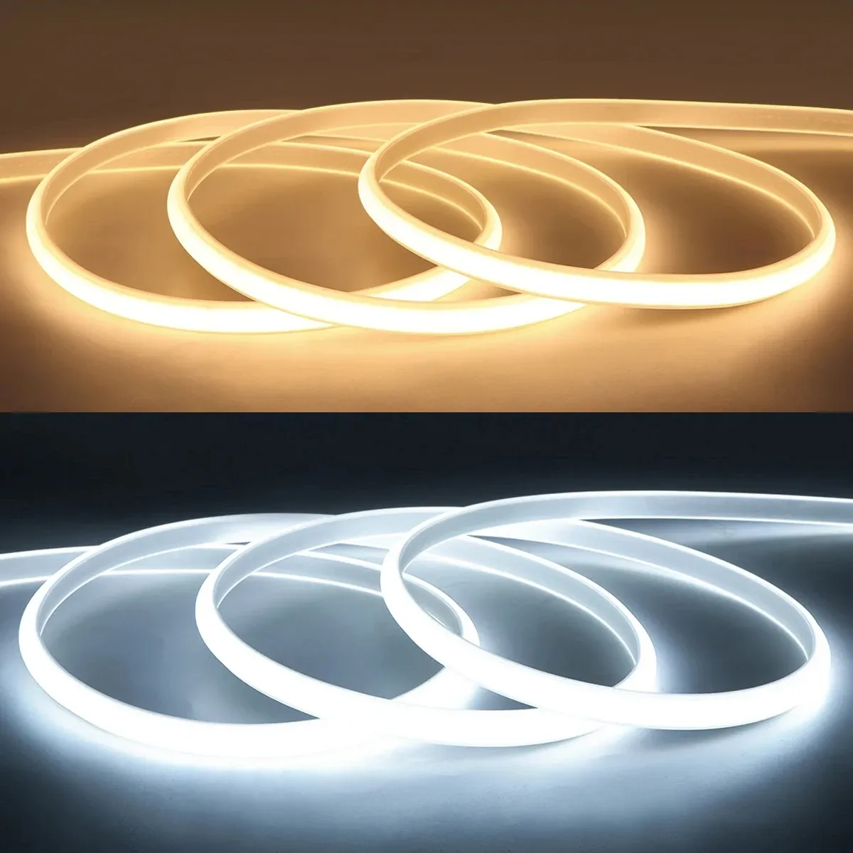 Waterproof COB LED Strip Light 220V with ON/OFF Switch, Flexible Ribbon for Indoor/Outdoor Room, Bedroom, Kitchen, Garden Lighting - 3000K/6000K thumbnail 2