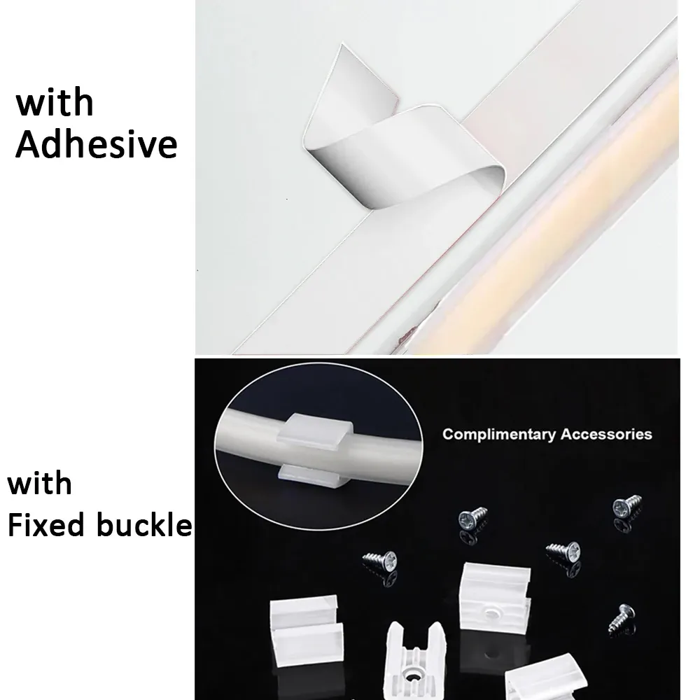 Waterproof COB LED Strip Light 220V with ON/OFF Switch, Flexible Ribbon for Indoor/Outdoor Room, Bedroom, Kitchen, Garden Lighting - 3000K/6000K thumbnail 5