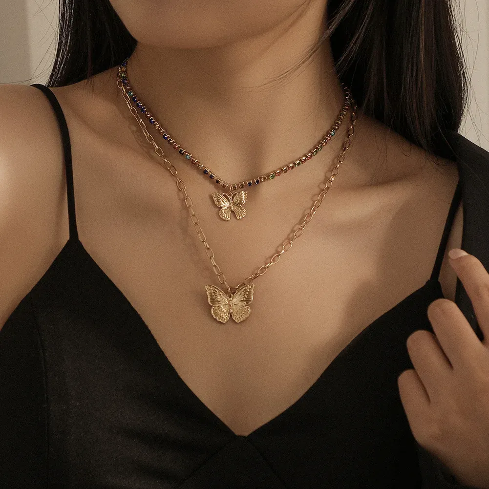 Vintage Butterfly Necklace for Women - Golden Stainless Steel Snake Chain Choker with Aesthetic Charms, Perfect Jewelry Gift for Her showcase 20