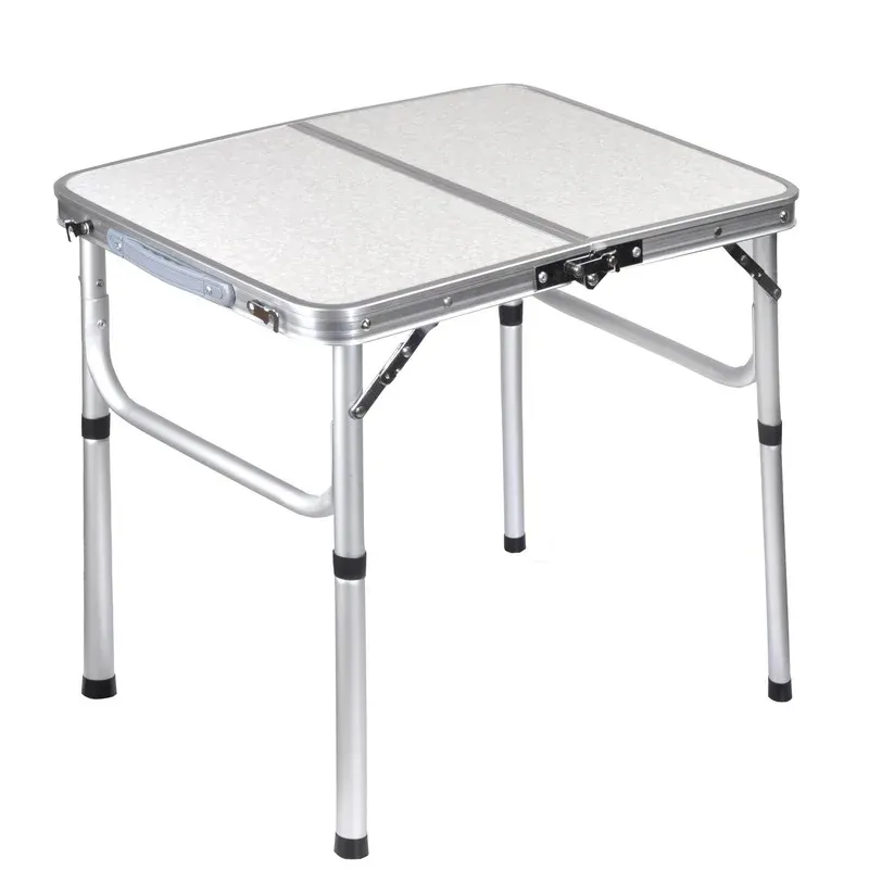 Lightweight Aluminum Folding Camping Table - Portable Collapsible Dining Table for Indoor Outdoor Picnics, Silver - Image 1