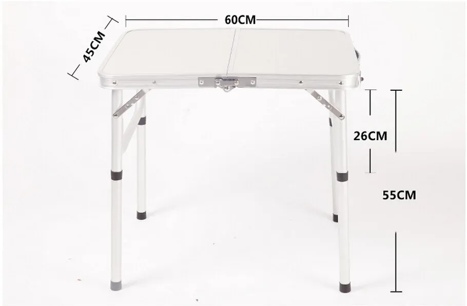 Lightweight Aluminum Folding Camping Table - Portable Collapsible Dining Table for Indoor Outdoor Picnics, Silver showcase 1