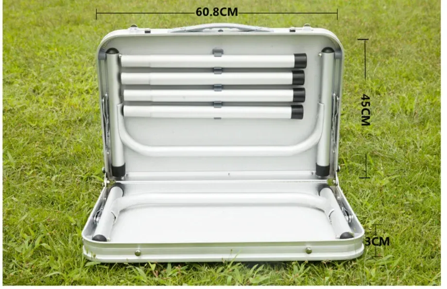 Lightweight Aluminum Folding Camping Table - Portable Collapsible Dining Table for Indoor Outdoor Picnics, Silver showcase 4