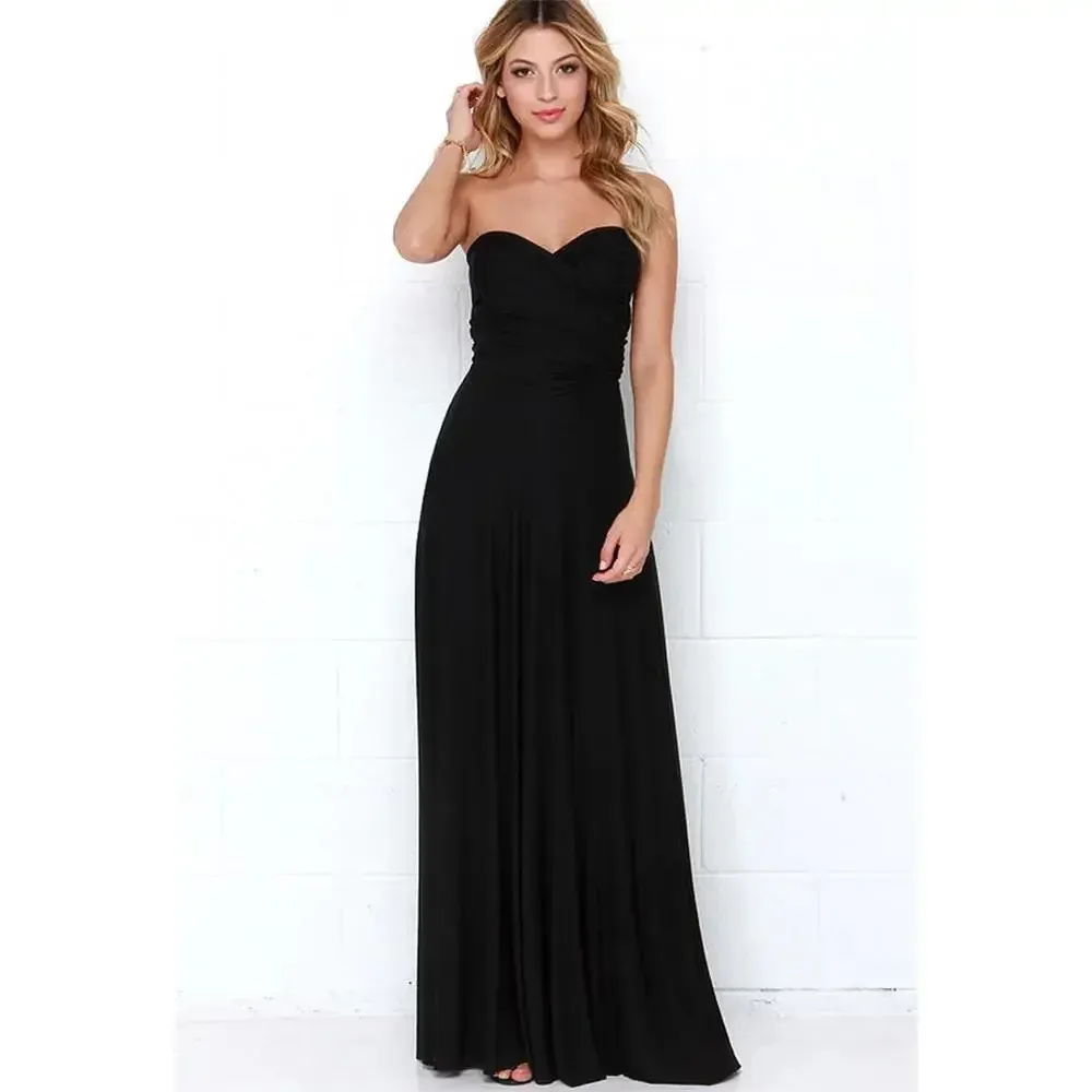 Sexy Women's Multiway Wrap Convertible Boho Maxi Club Dress - Red Bandage Long Party Bridesmaid Infinity Robe for Evening Events showcase 4