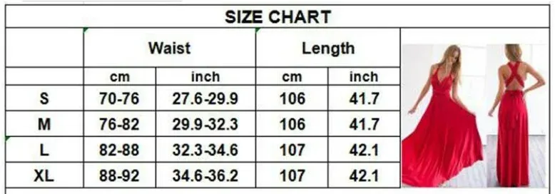 Sexy Women's Multiway Wrap Convertible Boho Maxi Club Dress - Red Bandage Long Party Bridesmaid Infinity Robe for Evening Events showcase 1