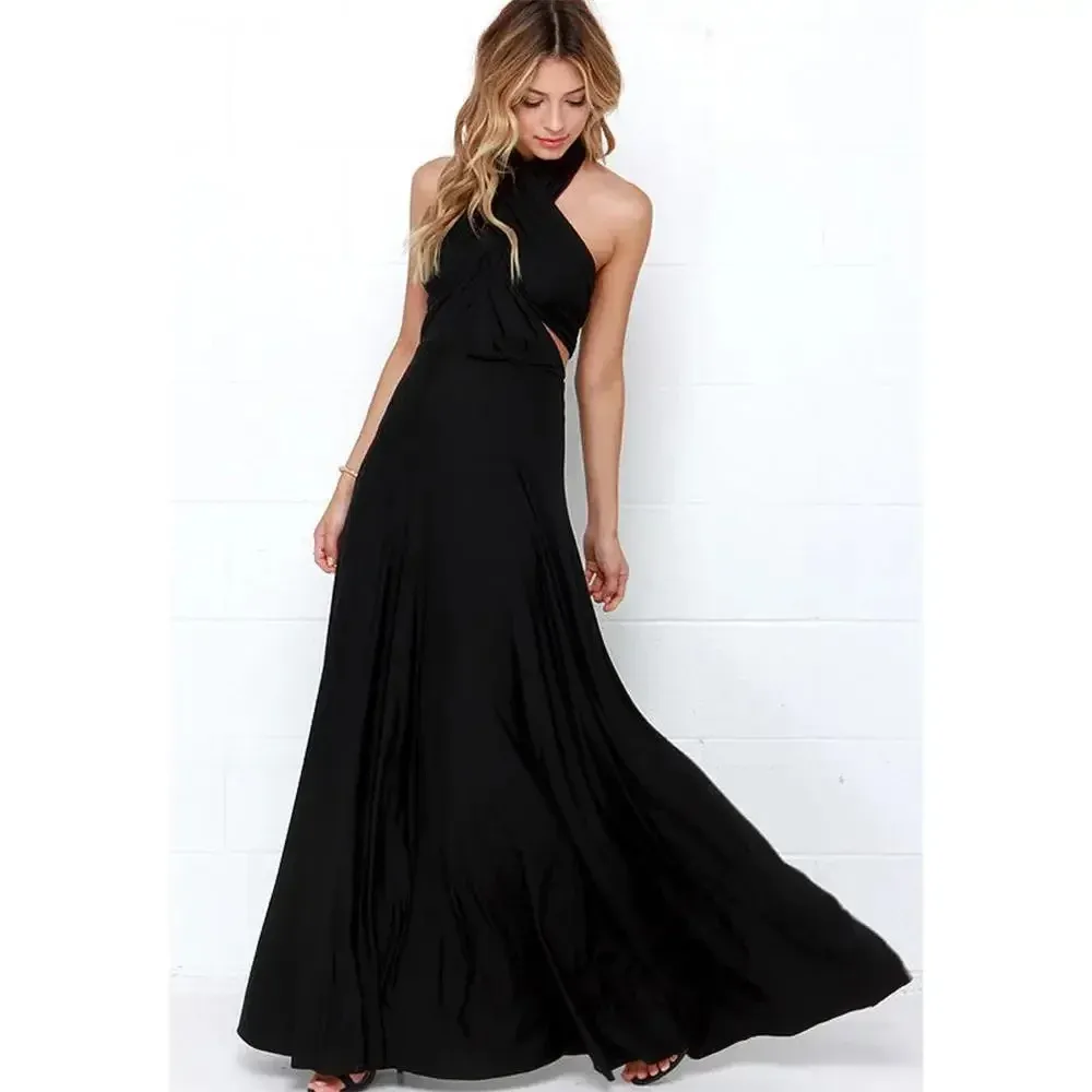 Sexy Women's Multiway Wrap Convertible Boho Maxi Club Dress - Red Bandage Long Party Bridesmaid Infinity Robe for Evening Events showcase 5