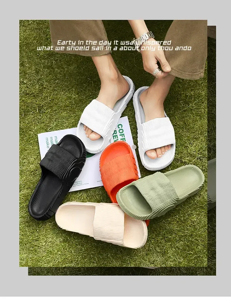 Men's Women's Luxury Ultralight Slides Sandals - Solid Beach Slippers, Summer Non-Slip Soft Outdoor Shoes showcase 1