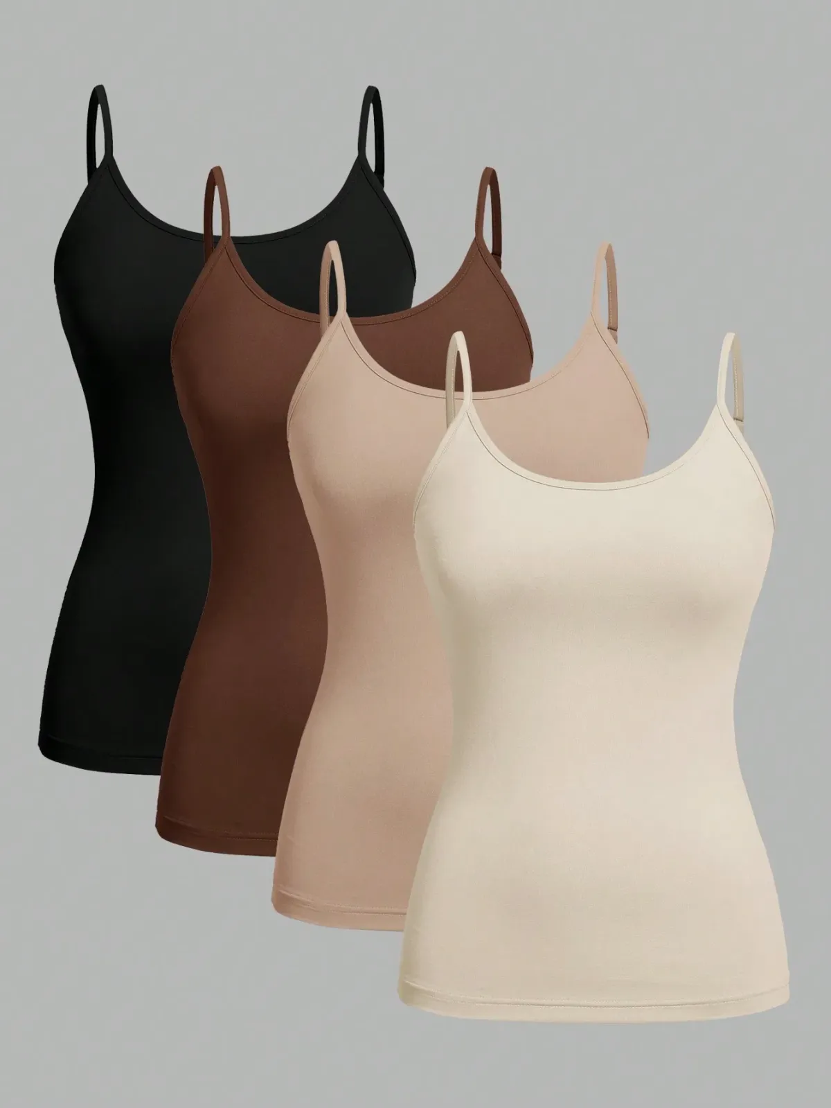 3-Pack Women's Solid Color Camisole Vests - Adjustable Strap, Sleeveless, Sexy Basic Tank Tops for Summer Wear showcase 3