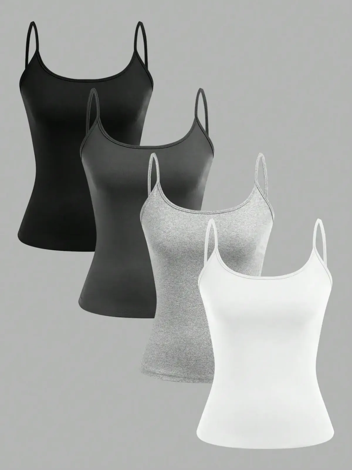 3-Pack Women's Solid Color Camisole Vests - Adjustable Strap, Sleeveless, Sexy Basic Tank Tops for Summer Wear showcase 1