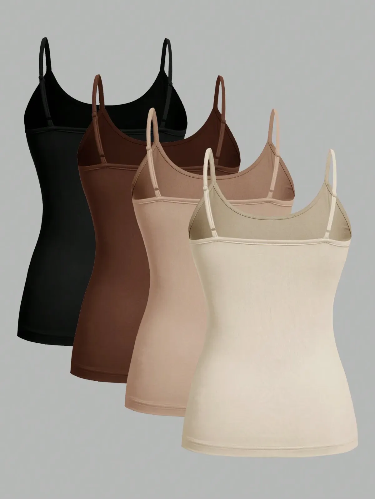 3-Pack Women's Solid Color Camisole Vests - Adjustable Strap, Sleeveless, Sexy Basic Tank Tops for Summer Wear showcase 4