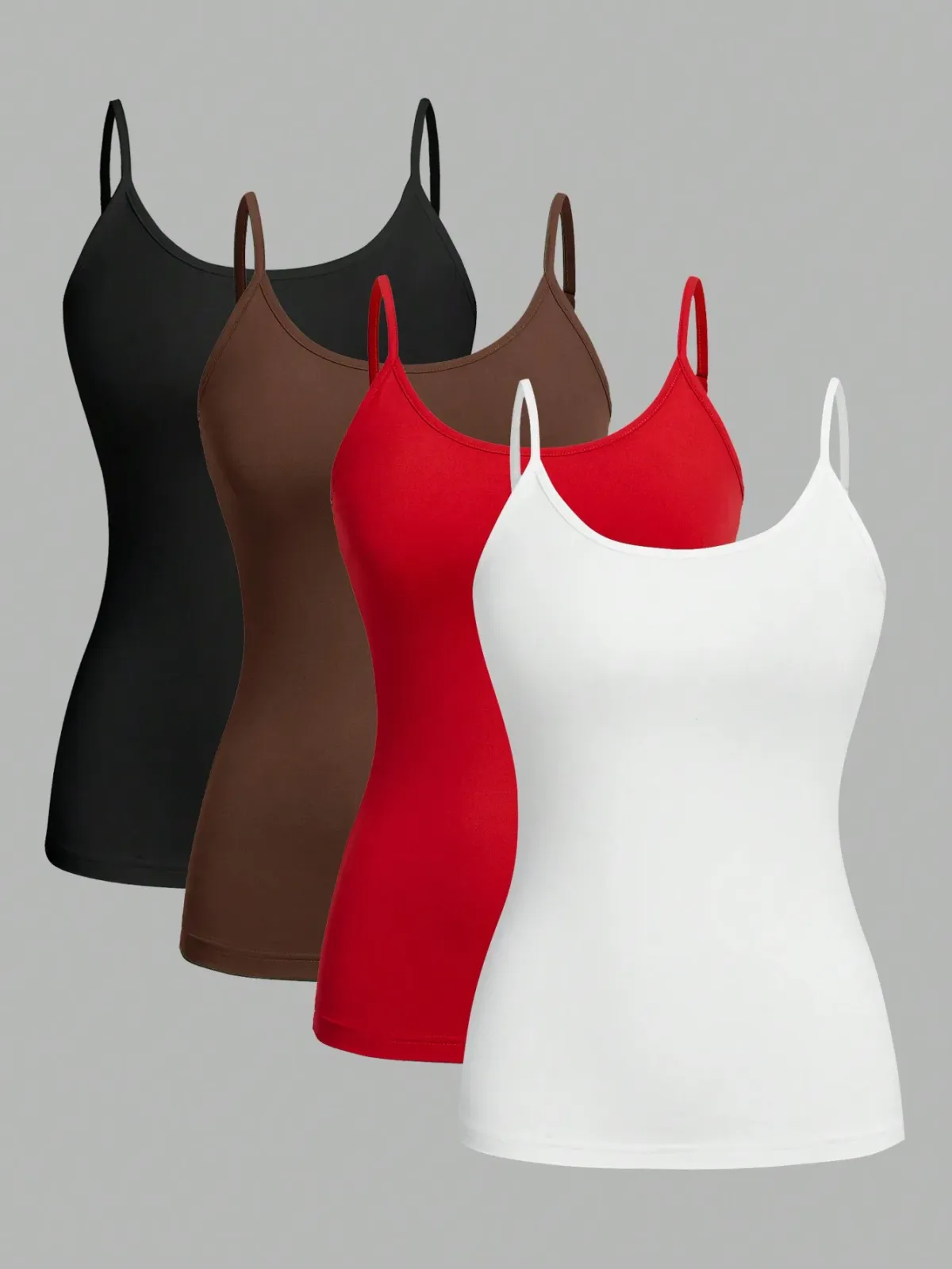 3-Pack Women's Solid Color Camisole Vests - Adjustable Strap, Sleeveless, Sexy Basic Tank Tops for Summer Wear showcase 5