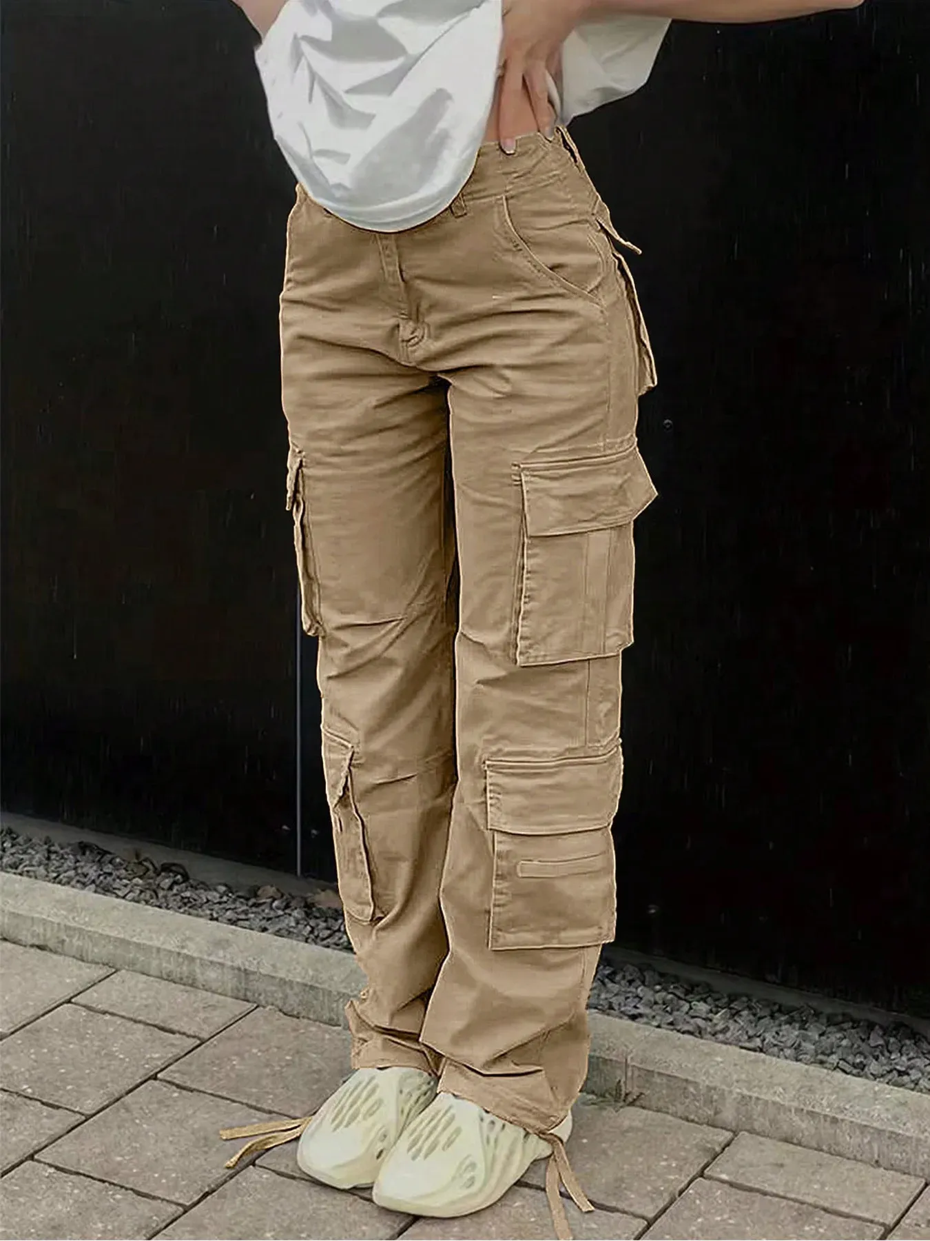 Women's Tactical Cargo Pants - Durable Straight Leg Workwear Trousers for Outdoor Adventures, Hiking, and Casual Streetwear - Spring/Summer Style thumbnail 1