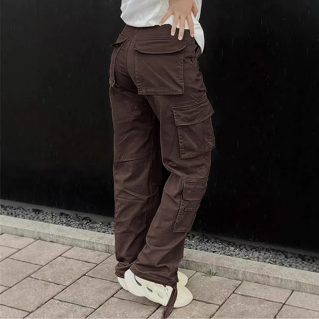 Women's Tactical Cargo Pants - Durable Straight Leg Workwear Trousers for Outdoor Adventures, Hiking, and Casual Streetwear - Spring/Summer Style thumbnail 4