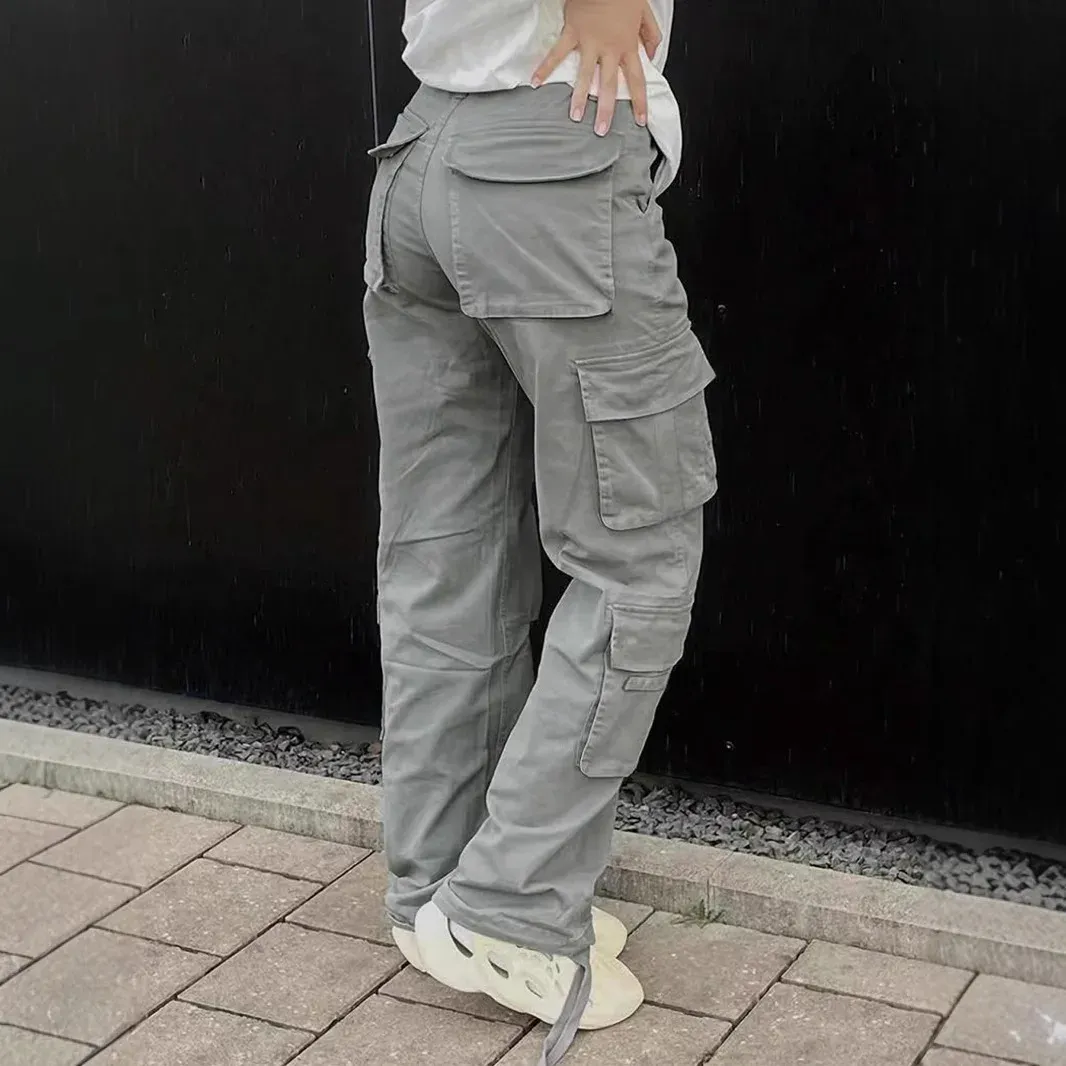 Women's Tactical Cargo Pants - Durable Straight Leg Workwear Trousers for Outdoor Adventures, Hiking, and Casual Streetwear - Spring/Summer Style thumbnail 3