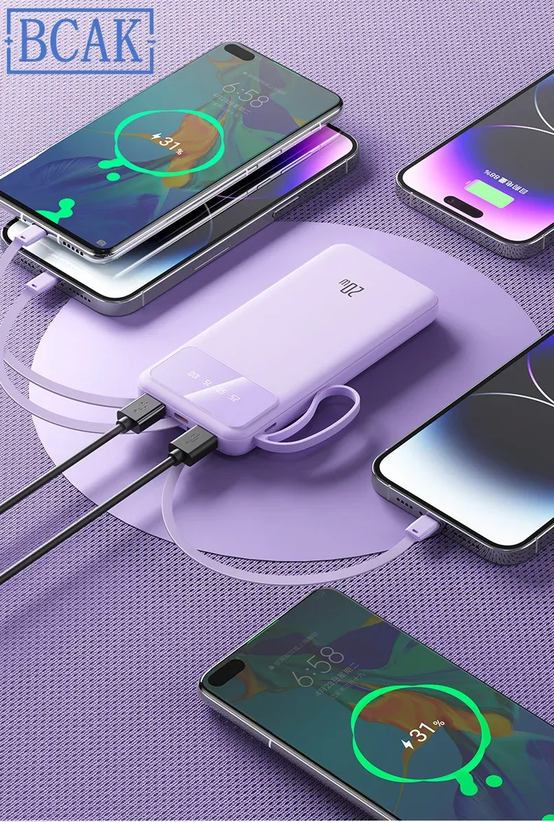 BCAK 20000mAh Power Bank - Large Capacity Fast Charging Portable Mobile Power Supply with PD Charging, Compact Design for Travel & Daily Use showcase 7
