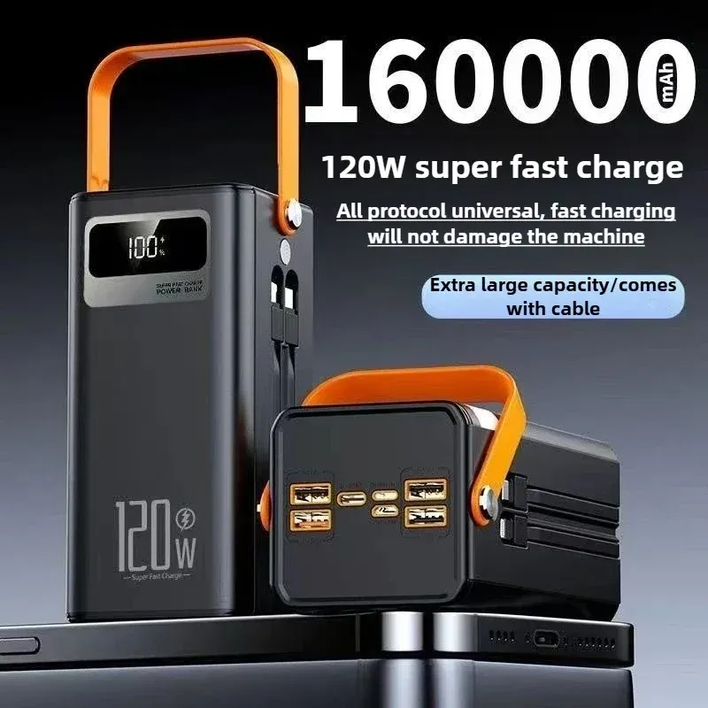 160000mAh Portable Power Bank 22.5W Fast Charger with USB-C Cable, External Spare Battery for iPhone, Samsung, Xiaomi - High Capacity Mobile Charger showcase 1