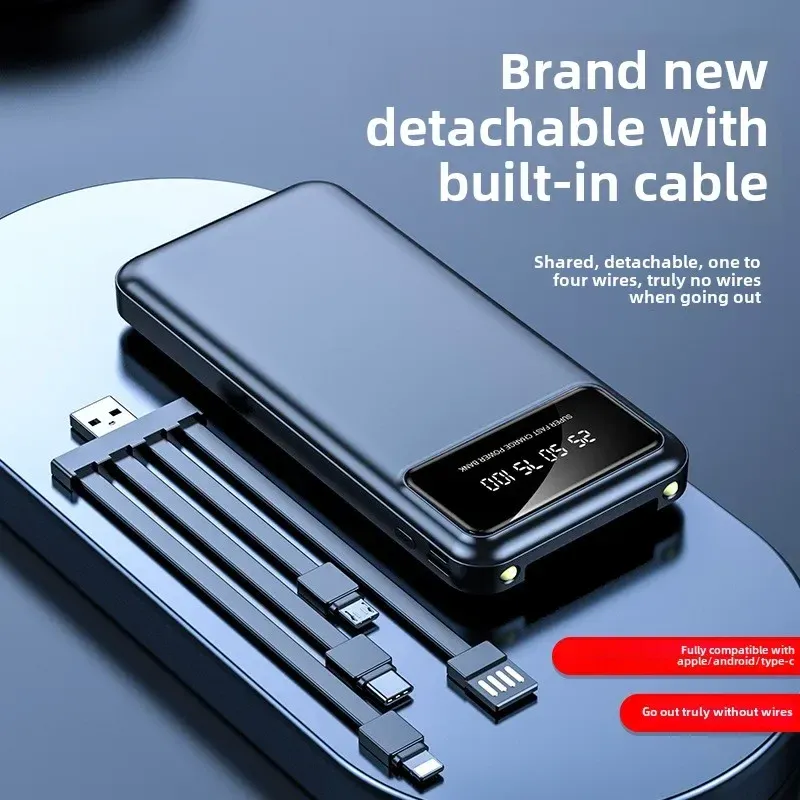 BCAK 20000mAh Power Bank with Built-in Cable, Mini Portable Fast Charging Mobile Phone Charger, Ideal Gift for Tech Enthusiasts in Ghana thumbnail 3