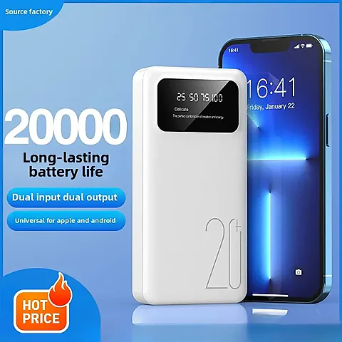 BCAK 20000mAh Power Bank with Built-in Cable, Mini Portable Fast Charging Mobile Phone Charger, Ideal Gift for Tech Enthusiasts in Ghana