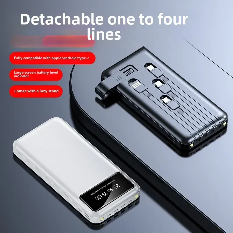BCAK 20000mAh Power Bank with Built-in Cable, Mini Portable Fast Charging Mobile Phone Charger, Ideal Gift for Tech Enthusiasts in Ghana thumbnail 4