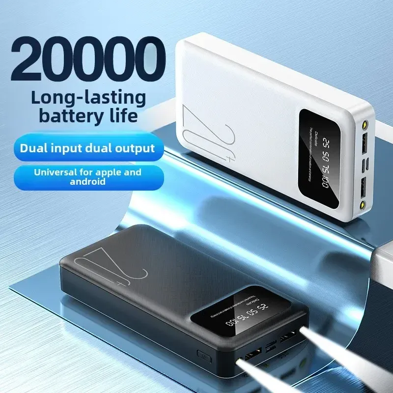 BCAK 20000mAh Power Bank with Built-in Cable, Mini Portable Fast Charging Mobile Phone Charger, Ideal Gift for Tech Enthusiasts in Ghana thumbnail 2