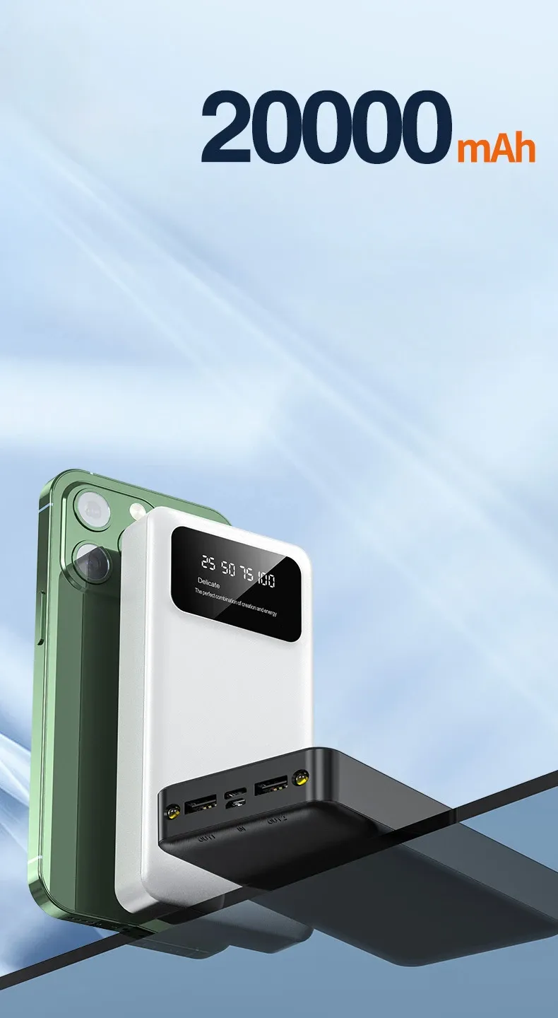 BCAK 20000mAh Power Bank with Built-in Cable, Mini Portable Fast Charging Mobile Phone Charger, Ideal Gift for Tech Enthusiasts in Ghana showcase 6