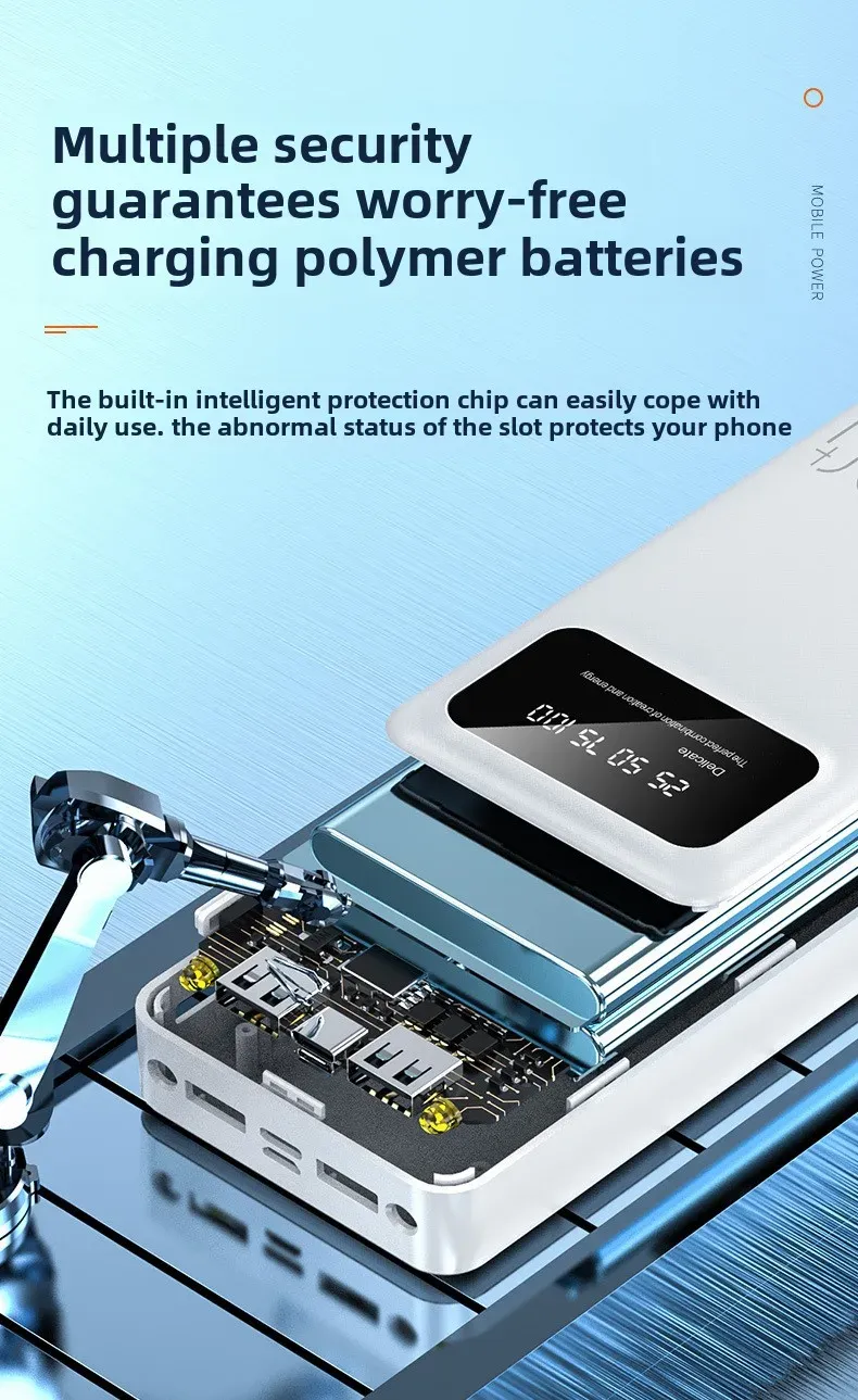 BCAK 20000mAh Power Bank with Built-in Cable, Mini Portable Fast Charging Mobile Phone Charger, Ideal Gift for Tech Enthusiasts in Ghana showcase 12
