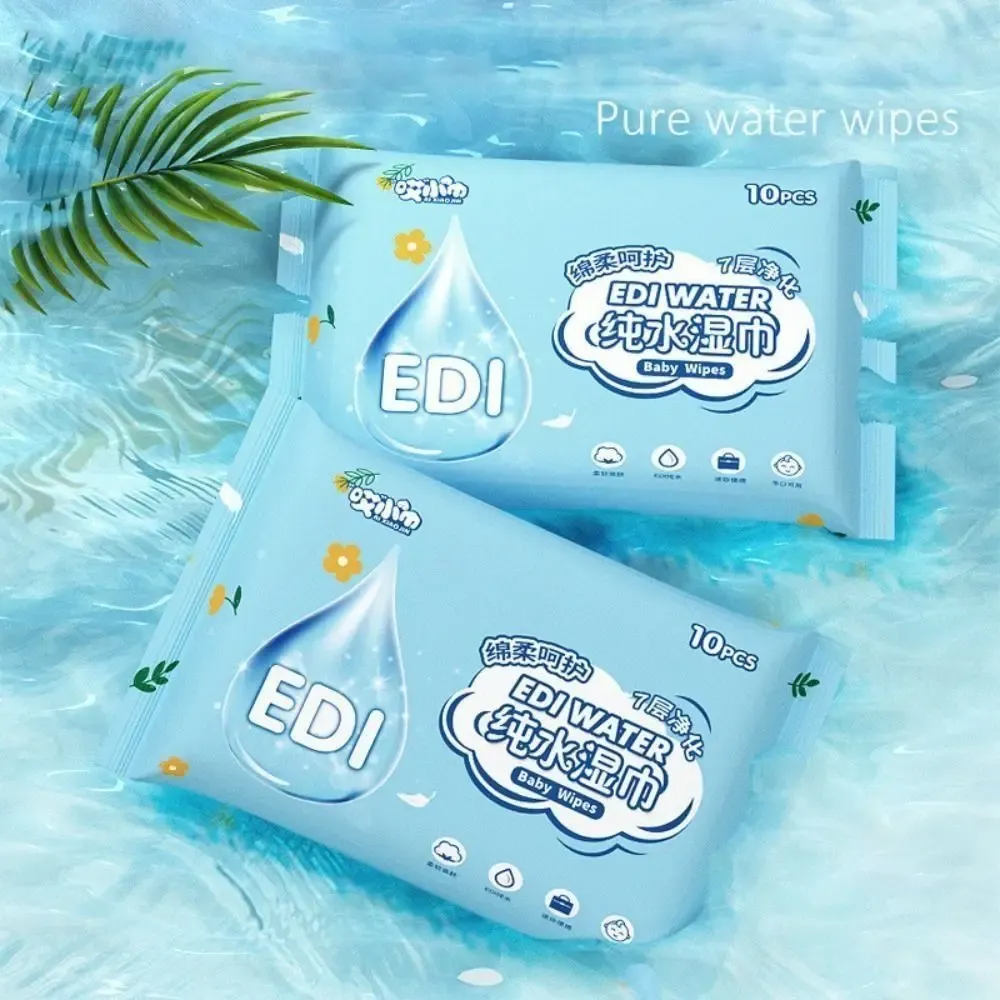 10 Pcs Spunlace Nonwoven Baby Wipes - EDI Pure Water, Disposable, Portable Wet Wipes for Baby Care Essentials showcase 13