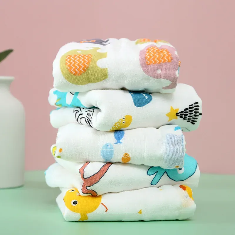 3Pcs Baby Muslin Washcloths - 6 Layer Cotton Gauze Face Towels for Bathing, Feeding, Hand Wiping - Soft, Absorbent, Breathable for Kids & Toddlers (25x25cm) - Image 4