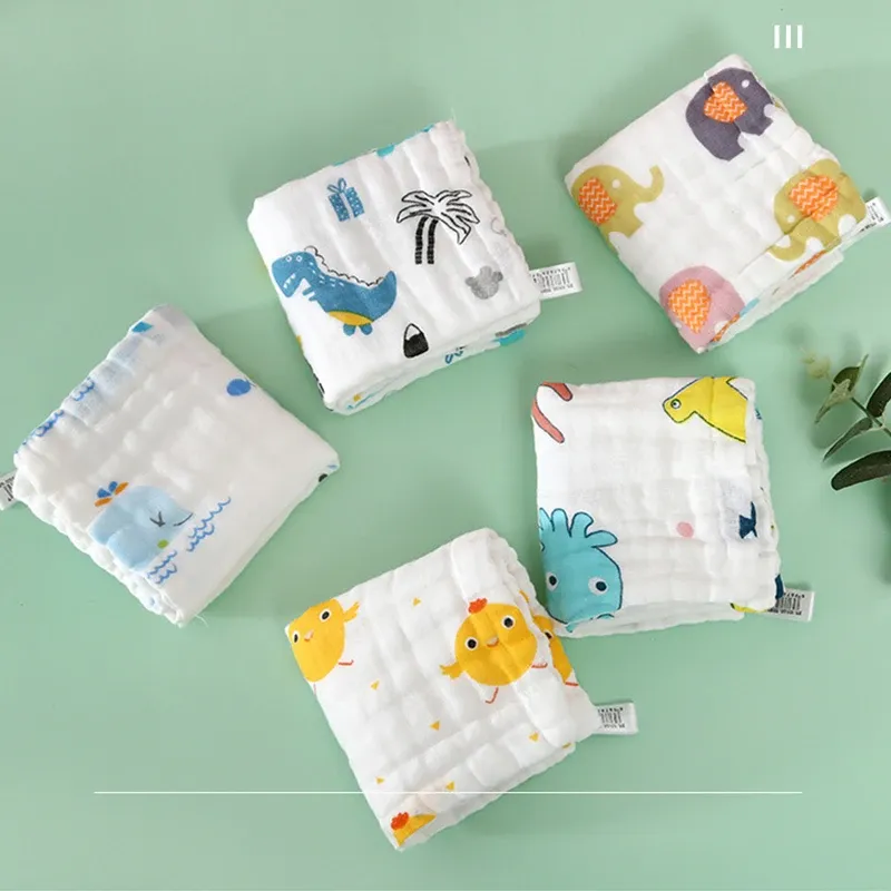 3Pcs Baby Muslin Washcloths - 6 Layer Cotton Gauze Face Towels for Bathing, Feeding, Hand Wiping - Soft, Absorbent, Breathable for Kids & Toddlers (25x25cm) - Image 6