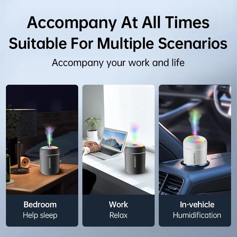 Mini 180ML USB Air Humidifier, Portable Electric Aroma Diffuser for Essential Oils, Aromatherapy Mist Maker with Lights for Car, Home, Bedroom thumbnail 5